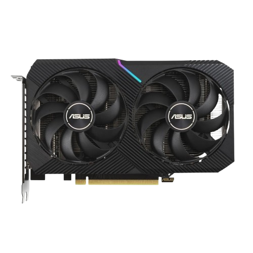 نمای نزدیک GPU ASUS Dual RTX 3060 V2 OC با طراحی دو فن